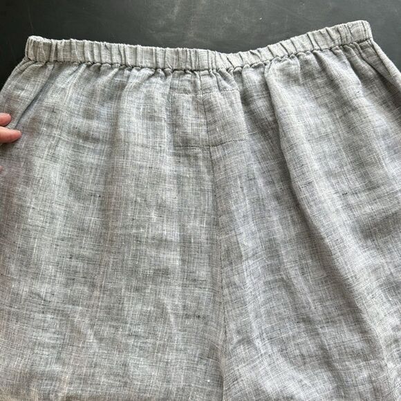LA Blend Wide Leg Linen Pull On Lagenlook Boho Pants Beaded Sequin Hems Size M - Picture 6 of 14